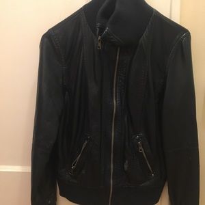 Navy pLeather Jacket.